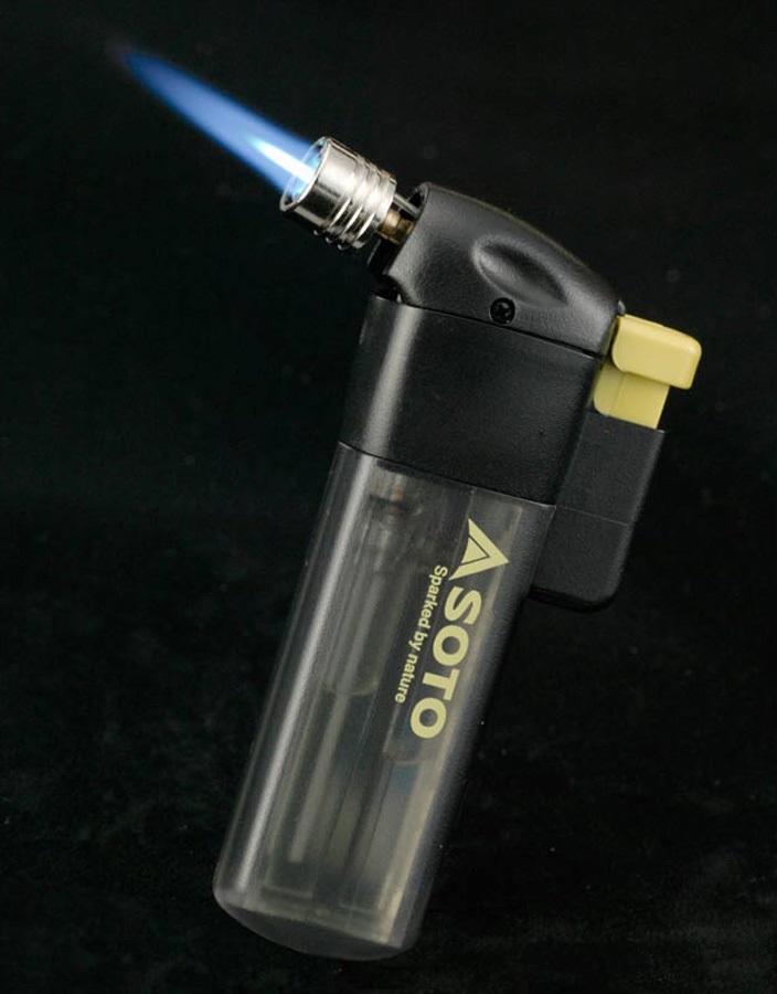 Soto Pocket Torch + Refillable Lighter WindResistant Lighter, Black