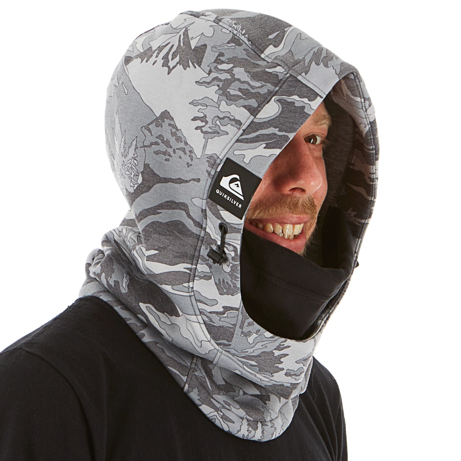 Quiksilver Tech 2in1 Snowboard/Ski Balaclava & Hood, Black Snowscene