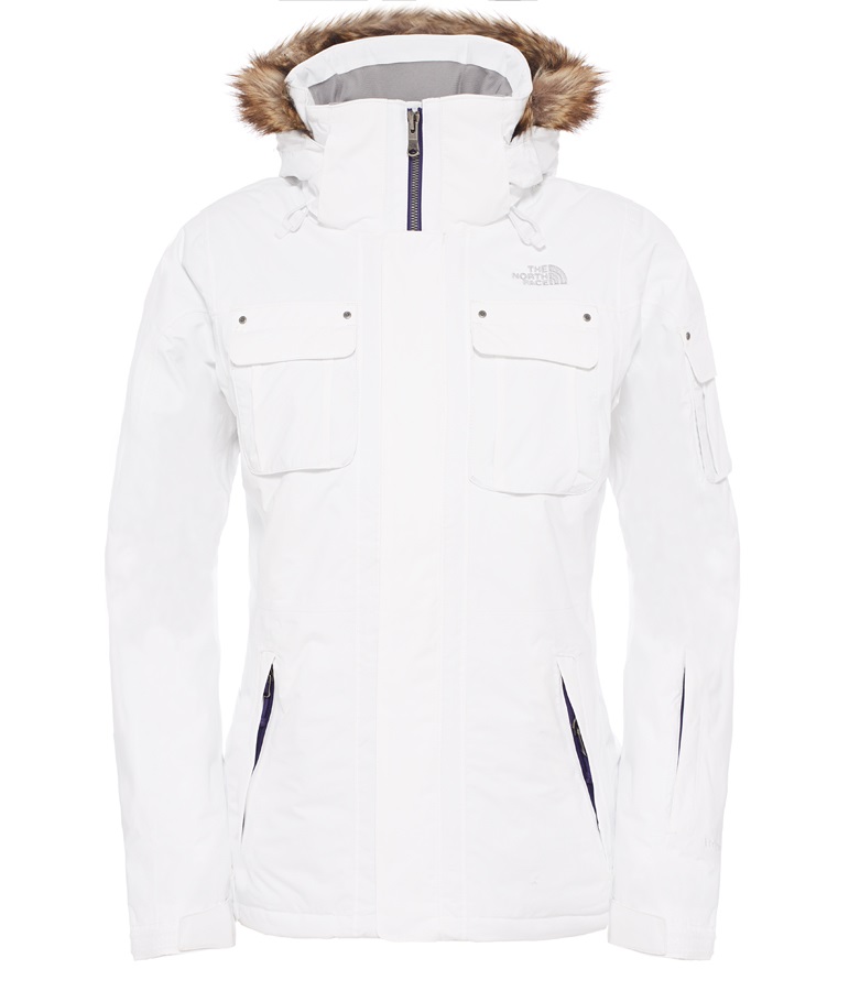 north face white ski jacket womens