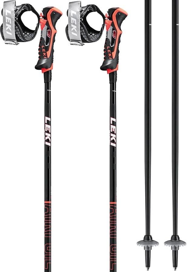 Leki Airfoil 3D Slalom Grip Ski Poles, 120cm Black/Red/White