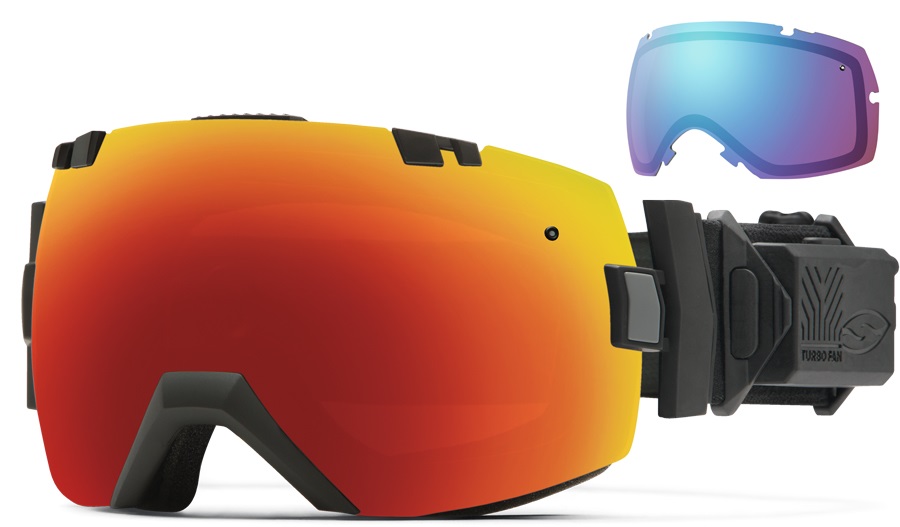 Smith I/OX Turbo Fan Snowboard/Ski Goggles, L, Black, Red SolX, 2015
