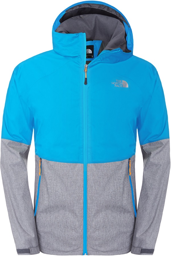 north face jacket blue and grey