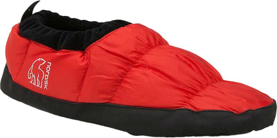 Nordisk Mos Down Shoes Insulated Camping Slippers, UK 9-12 Red