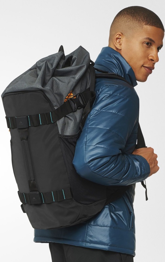 Adidas Climb Backpack Rolldown Duffel Outdoor Bag, 40L, Black