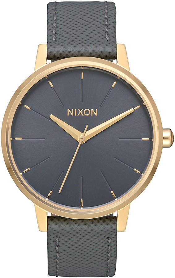 Nixon Kensington Leather Women's Analog Watch, Os Light Gold/Charcoal