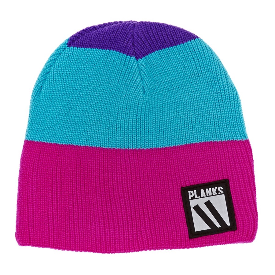 Planks Home Run Ski/Snowboard Beanie, One Size Magenta/Cyan/Purple