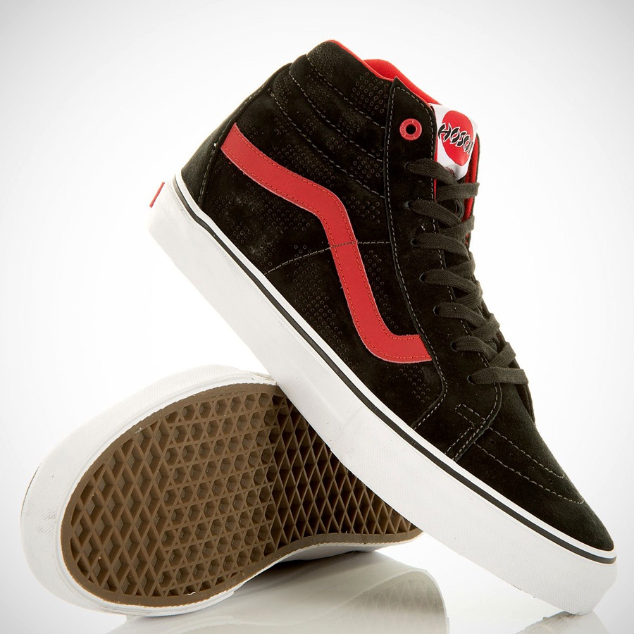 Vans Sk8-Hi Notchback HOSOI Skate Shoe, UK 10, Black/White/Red