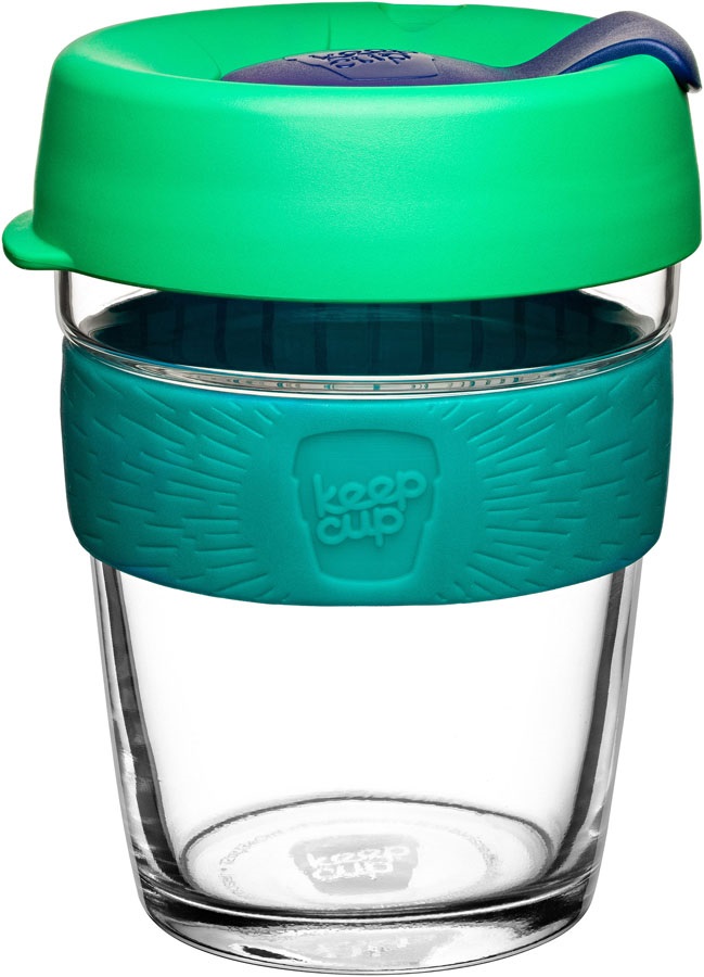 KeepCup Brew Glass Reusable Travel Coffee Cup, 340ml/12oz Floret