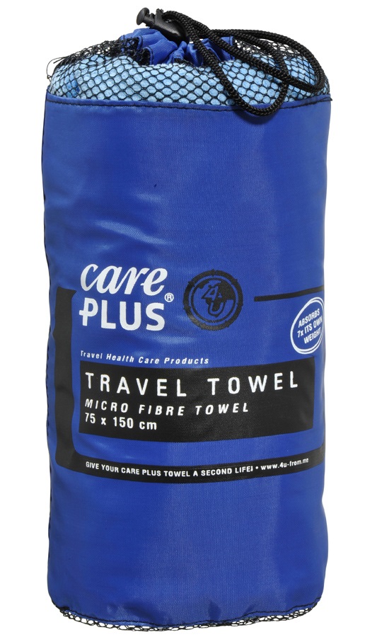 Care Plus Microfibre Towel Compact Travel Towel, Large Blue