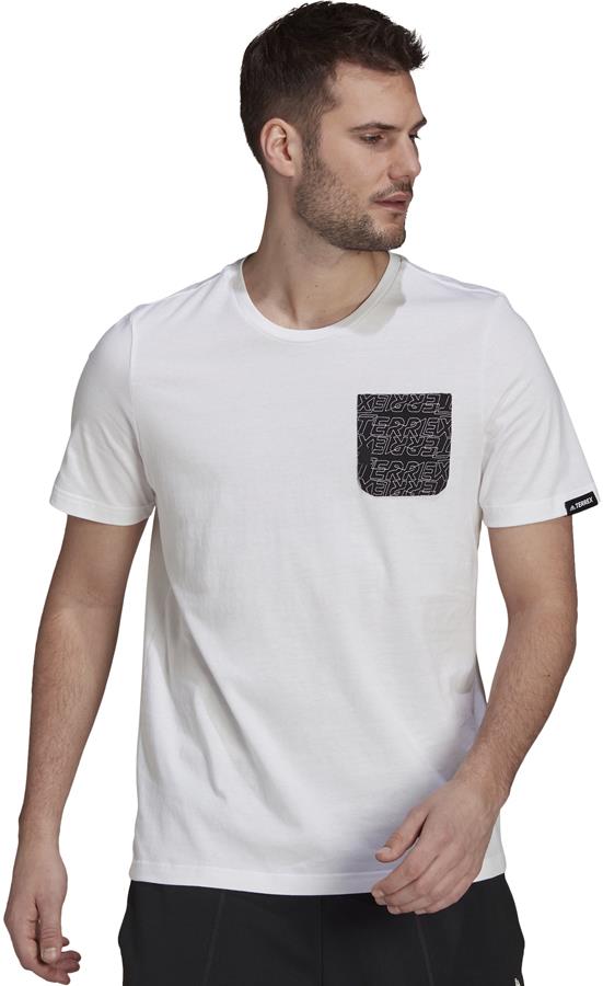 Adidas Terrex Pocket Graphic Cotton T-Shirt, XL White/Black
