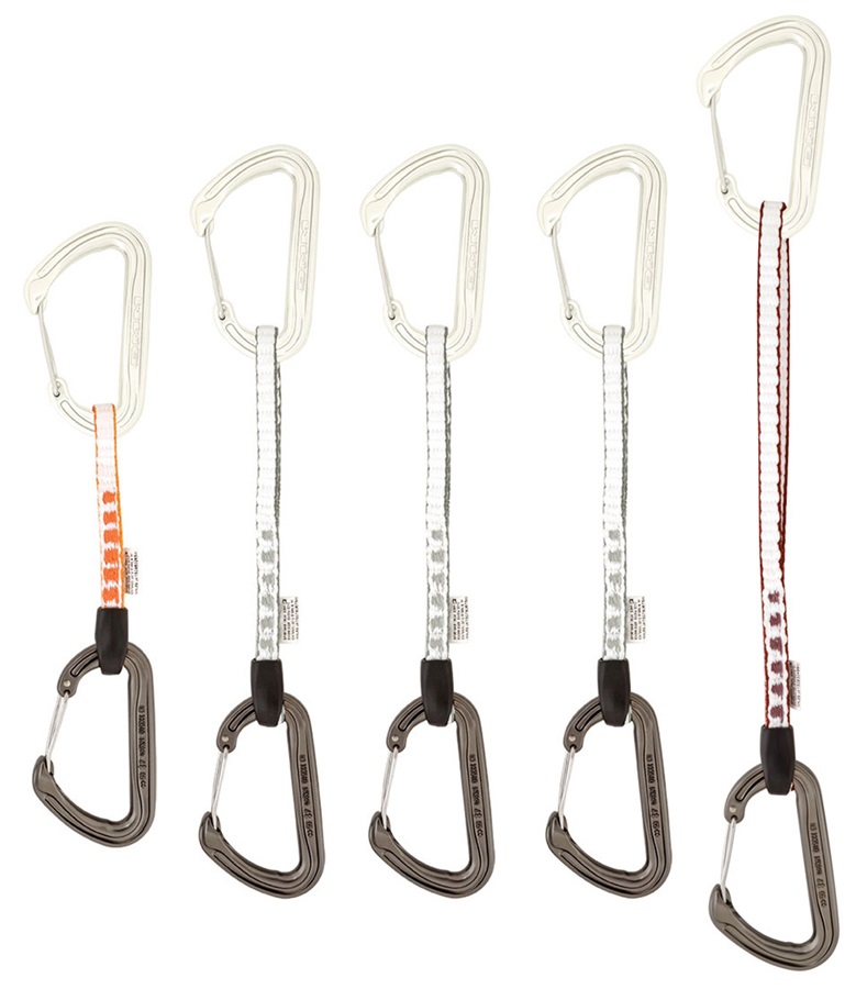 DMM Chimera Trad Set Rock Climbing Quickdraws, 5 Pack, Grey/Red/Orange