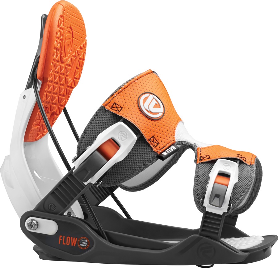 Flow Five Step In Snowboard Bindings, M, Grey/Orange, Fusion, 2016