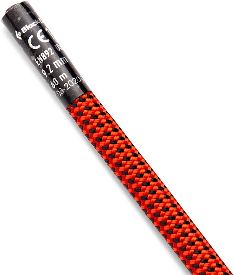 Black Diamond 9.2 Rock Climbing Rope, 9.2mm x 60m Orange