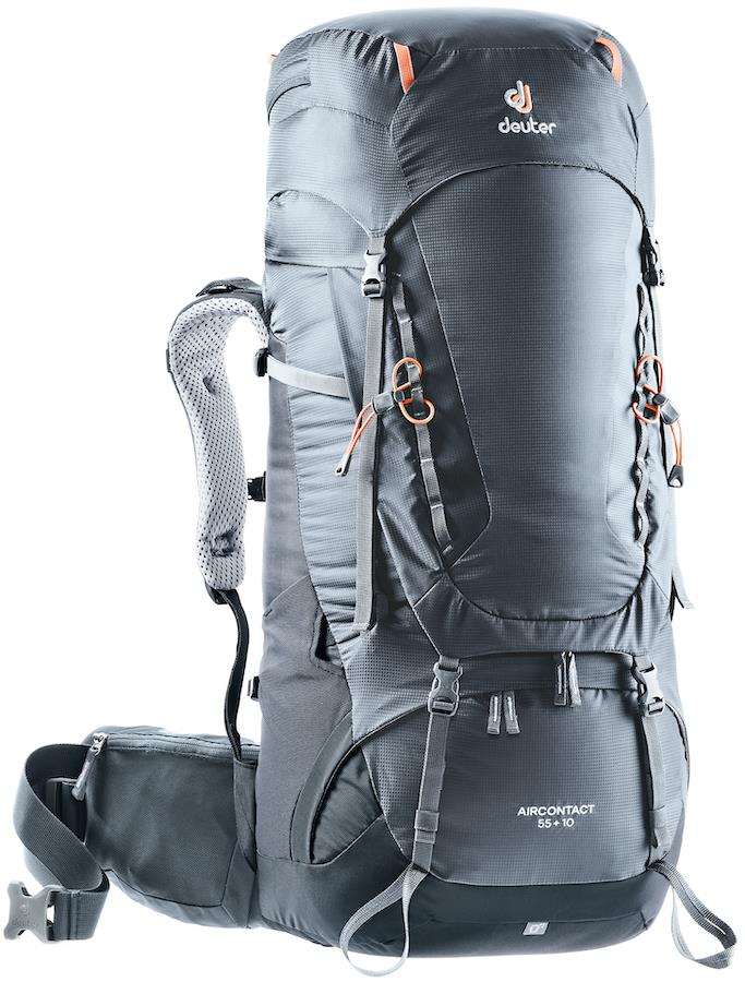 Deuter Aircontact 55 + 10 Trekking Backpack, 55L Black/Graphite