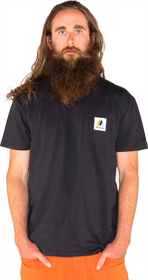 Armada Adult Unisex Patch Short Sleeve T-shirt, S Black