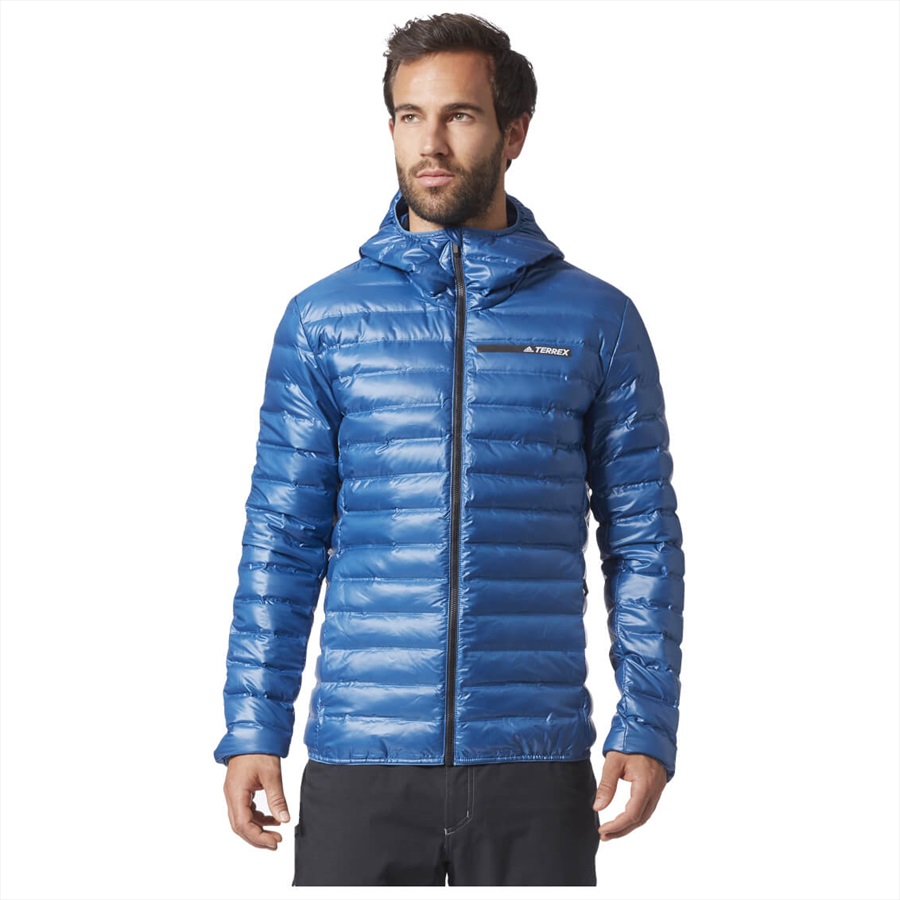 Adidas Terrex Lite Down Hooded Insulated Jacket, L Core Blue