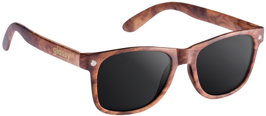 Glassy Sunhaters Leonard Sunglasses Wood Grey Lens