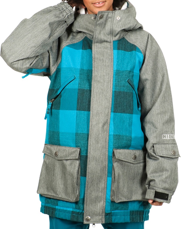 Nikita Meron Women's Ski & Snowboard Jacket, L, Grey/Blue