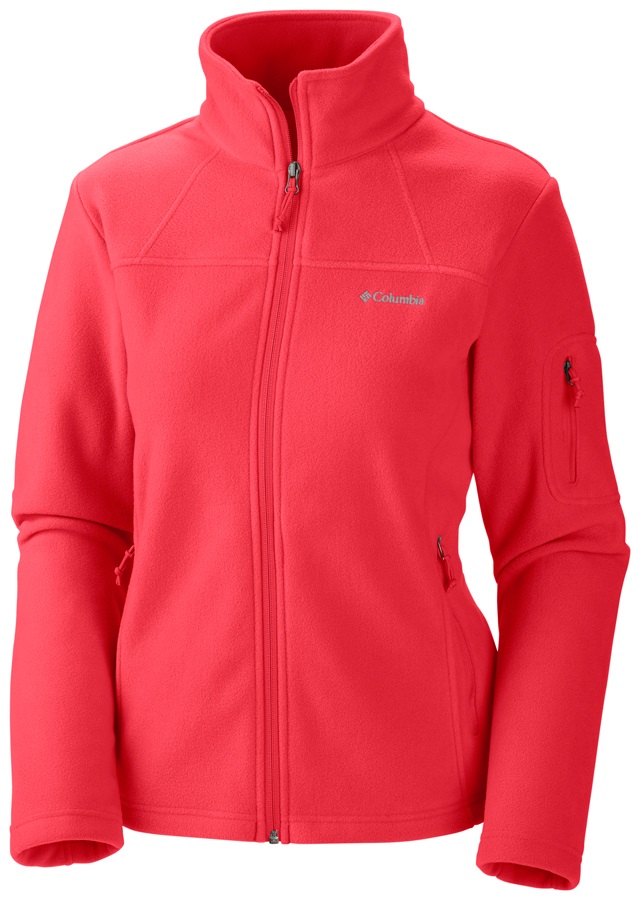 Columbia Fast Trek II Women's Fleece Jacket UK 10 Red Hibiscus
