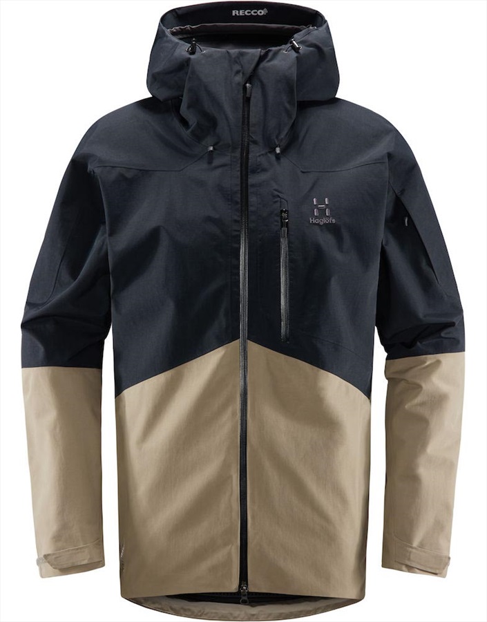 Haglofs Nengal GoreTex Snowboard/Ski Jacket, L True Black/Dune