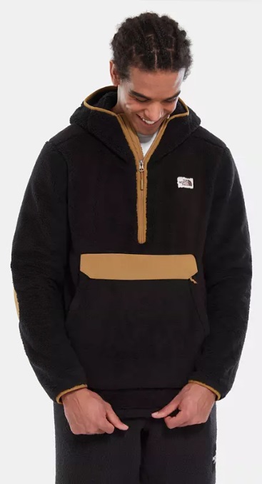 The North Face Campshire Fleece Pullover Hoodie, M Black/British Khaki