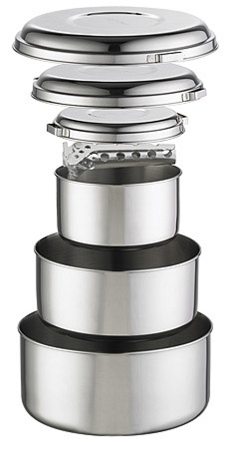 MSR Alpine 4-Pot Set Stainless Camping Cookware, 3L Silver