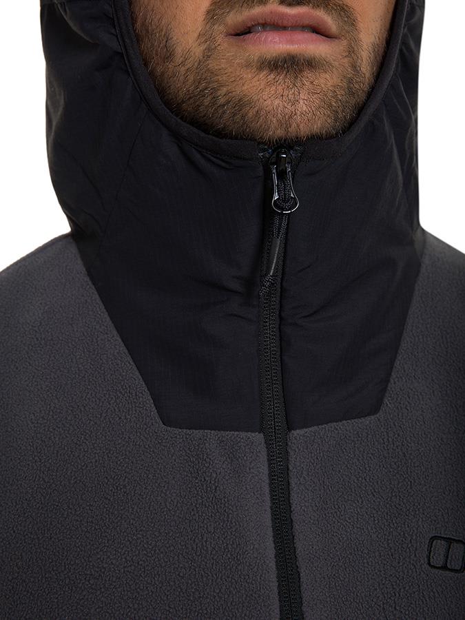 Berghaus Aslam Hooded Half-Zip Fleece, S Grey Pinstripe/Jet Black