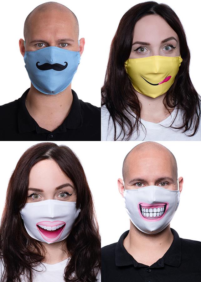 Amigo Masks Reusable 4-pack Protective Washable Face Mask, Multi