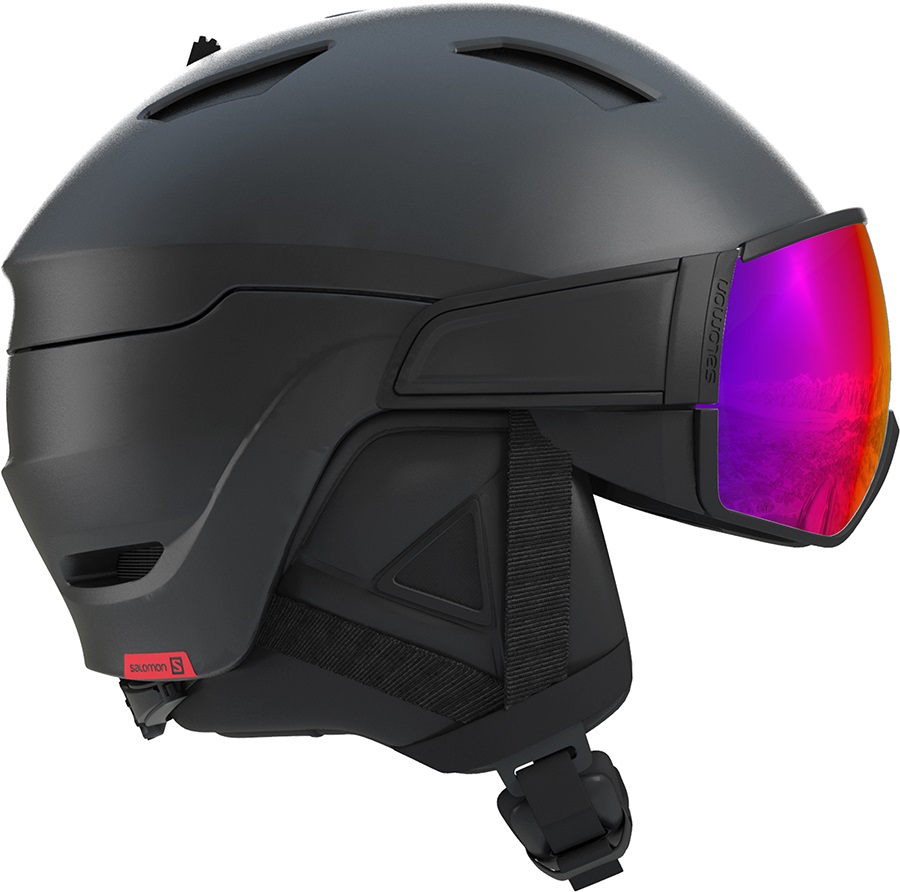 Salomon Driver Solar Red Ski/Snowboard Visor Helmet, M Black/Red