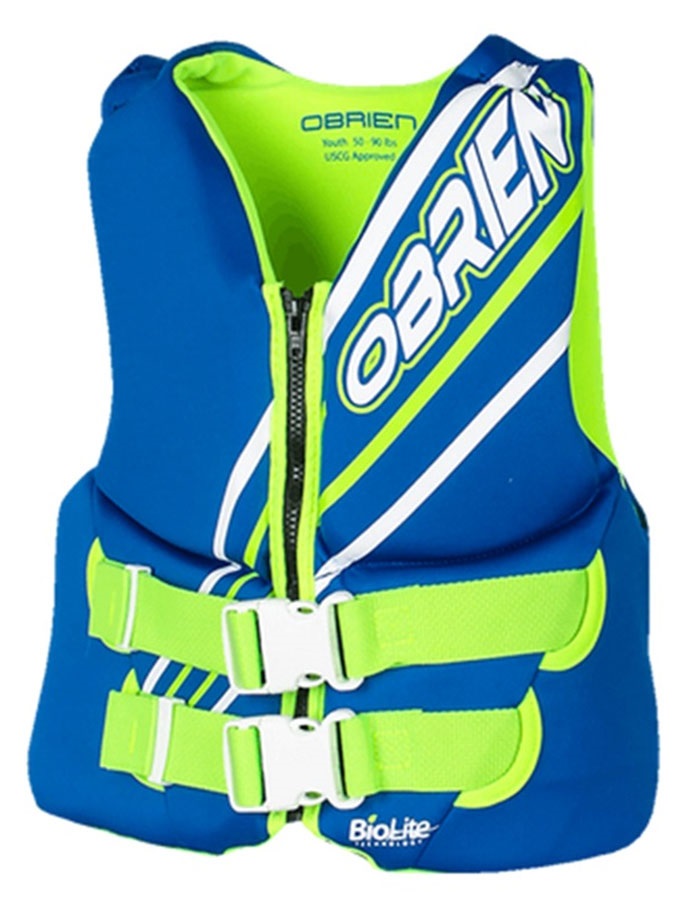 O'Brien Youth | Teen Biolite Watersports Life Jacket, Teen|XS Bl Green