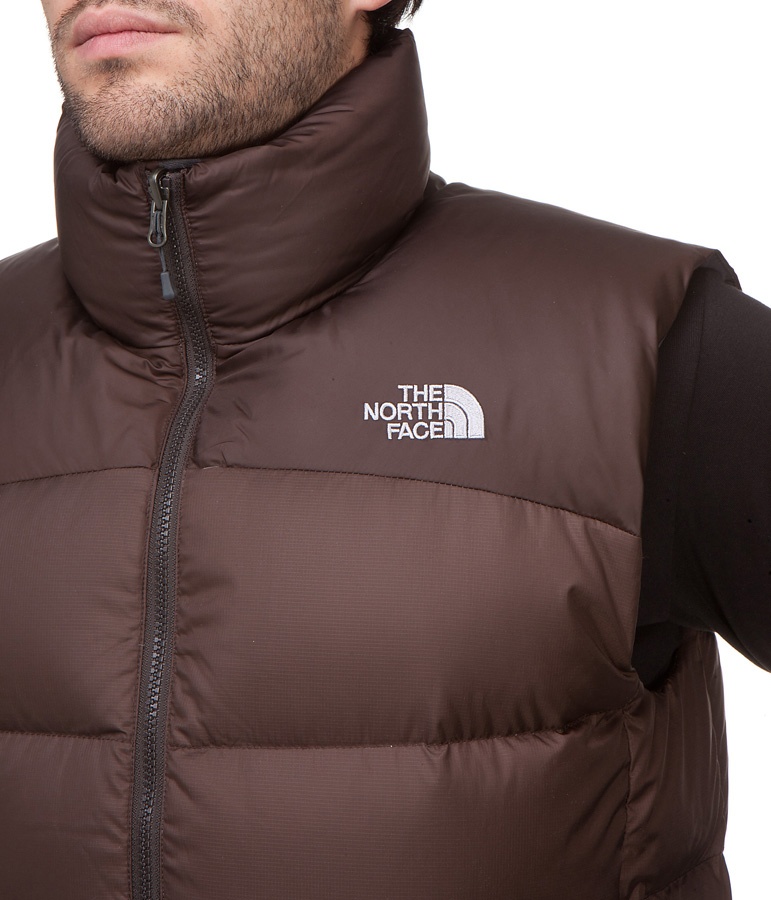 north face brown gilet mens