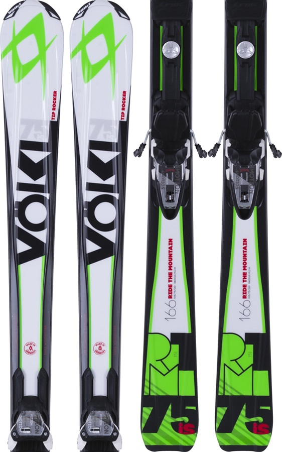Volkl RTM 75 IS Skis, 159cm, White/Green, Marker 4Motion 10.0, 2015