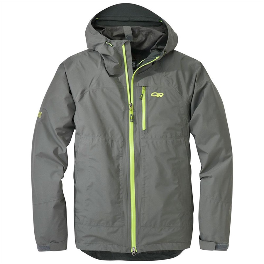 Outdoor Research Foray Gore-Tex Waterproof Jacket, S Pewter/Lemongrass