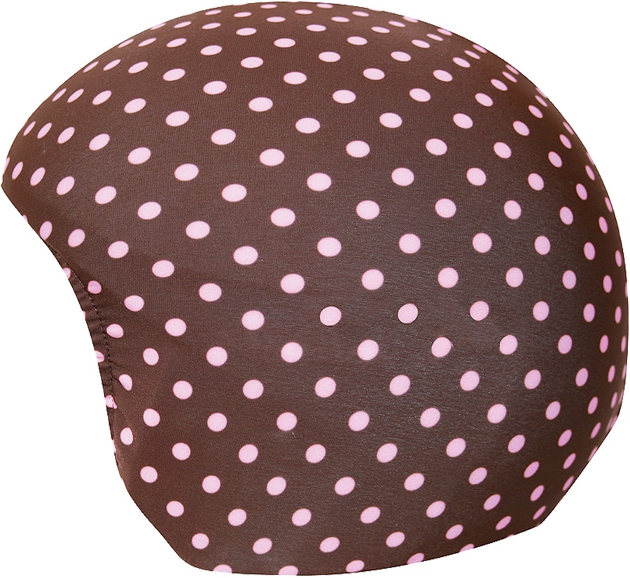 Coolcasc Printed Cool Ski/Snowboard Helmet Cover, Brown/Pink Dots