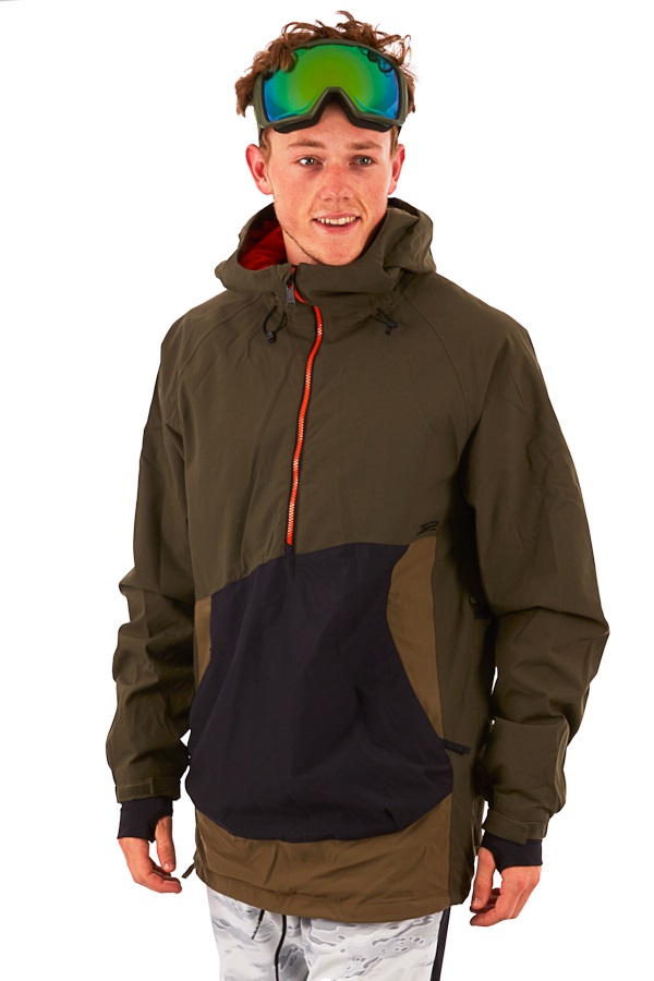 thirtytwo TM Anorak Ski/Snowboard Pullover Jacket, S Army