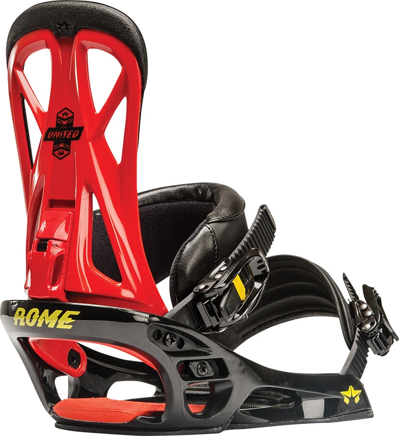 Rome United Snowboard Bindings, L, Red, 2017