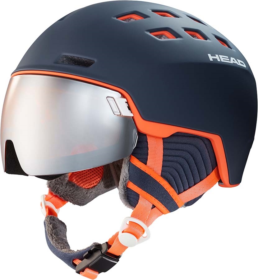 Head Rachel Silver S2 Ski/Snowboard Visor Helmet, M/L Blue/Salmon