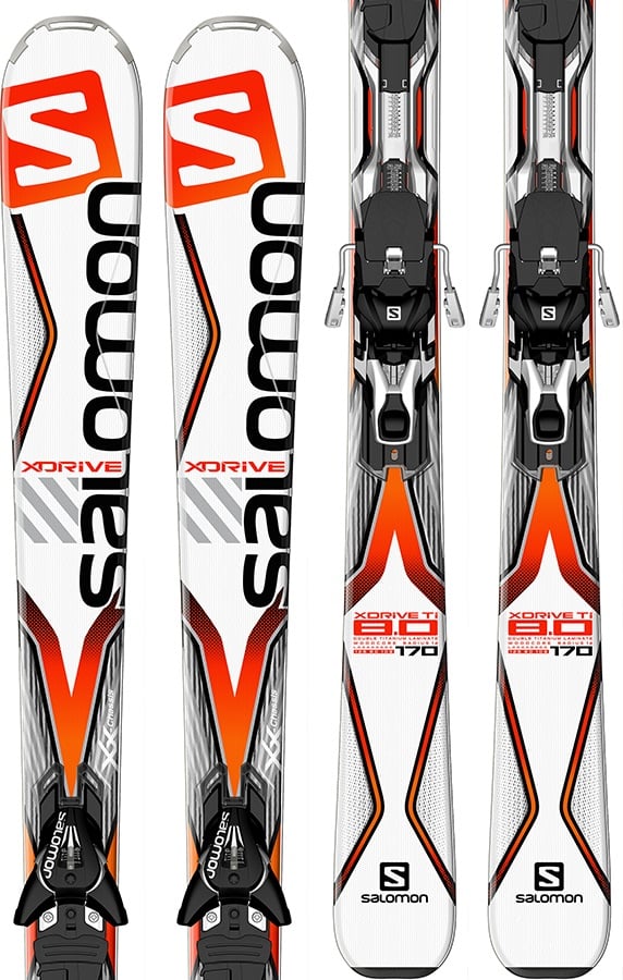 Aannames, aannames. Raad eens Verwant Maladroit Salomon X-Drive 8.0 Ti Skis, 163cm, White/Orange, XT12 Bindings, 2016