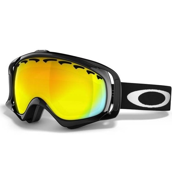 Oakley Crowbar Snowboard/Ski Goggles, M/L, Jet Black, Fire Iridium