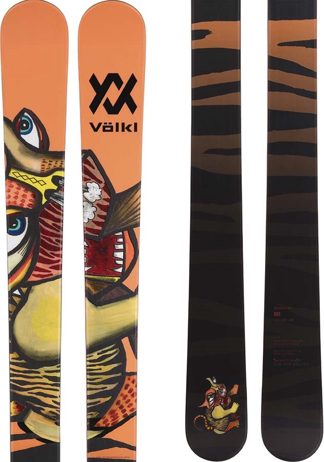 Volkl Revolt 95 Skis 181cm, Black/Orange, Ski Only,