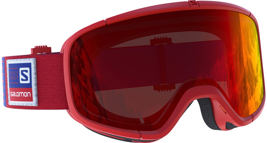 red snow goggles