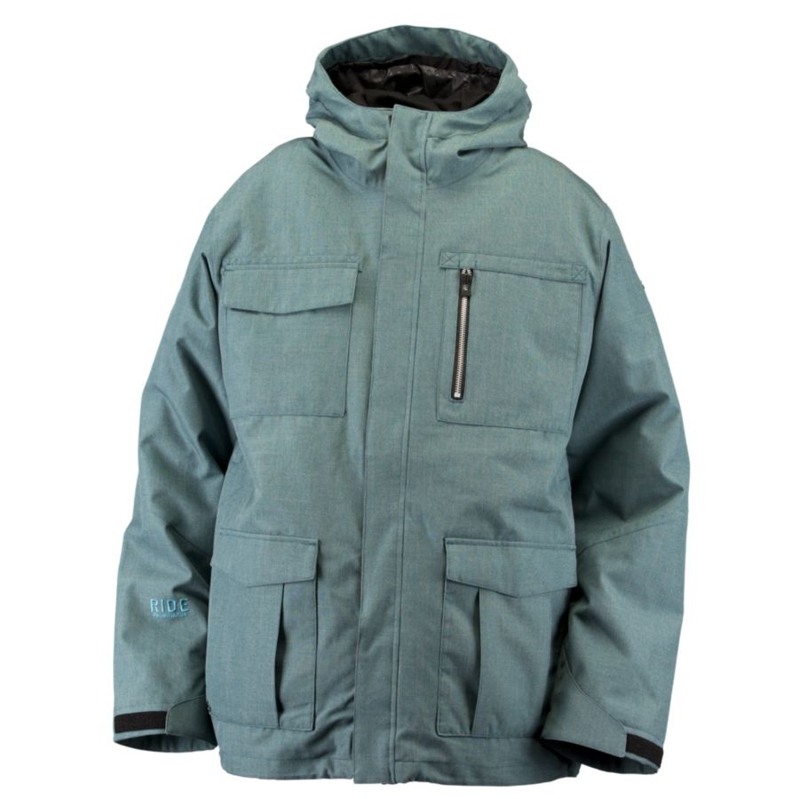 Ride Pioneer Men's Snowboard Jacket, XL, Teal Denim