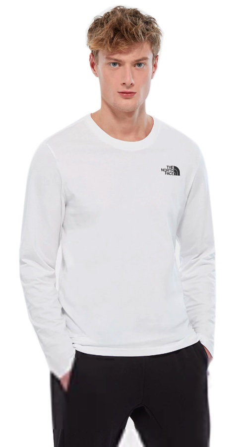 The North Face Long-Sleeve Easy Crew Neck T-Shirt, M TNF White