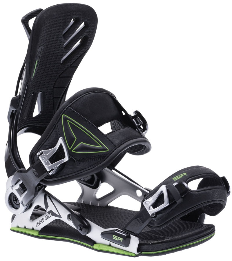 SP SLAB.One Snowboard Bindings, XL Black/Green 2018
