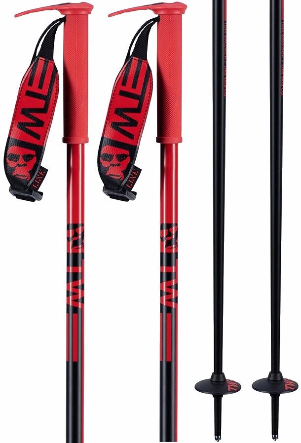 LINE Wallisch Stick Pair Of Ski Poles, 100cm Red/Black