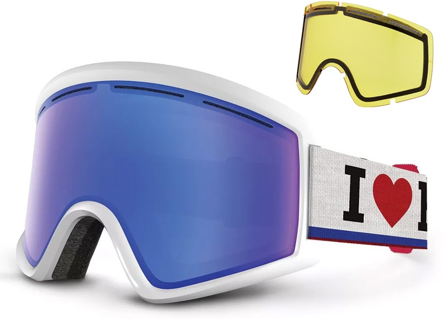 Von Zipper Cleaver Sky Chrome Snowboard/Ski Goggles, M/L White Satin