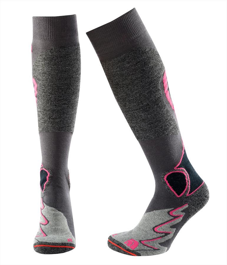 The North Face Ultra Midweight Women's Ski Socks, S, Fusion Pink