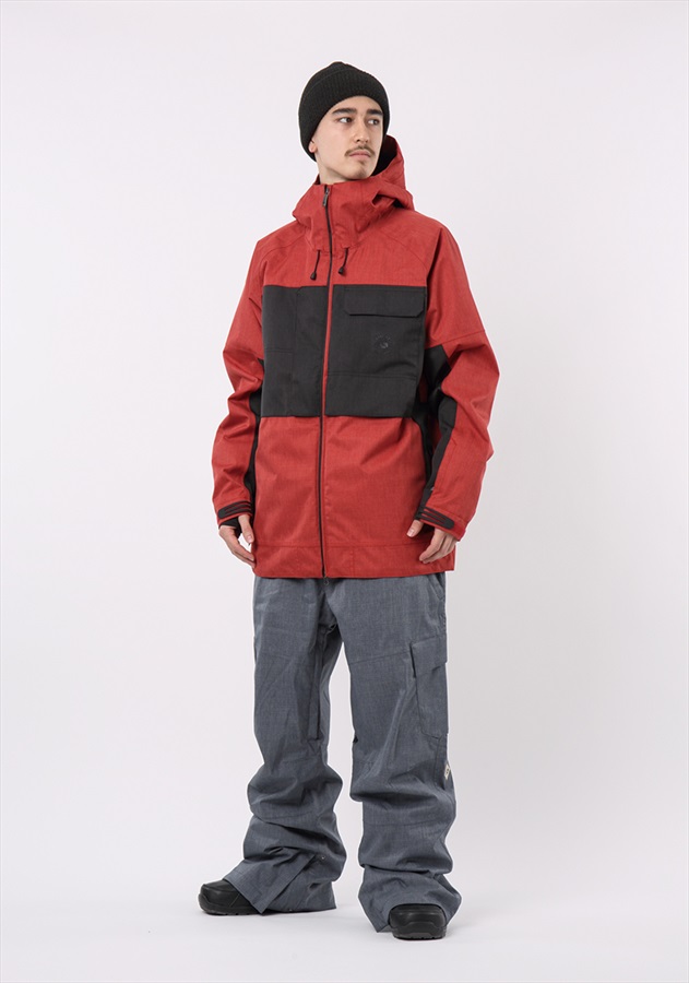 Bonfire Eager Men's Ski & Snowboard Jacket, L, Red/Black