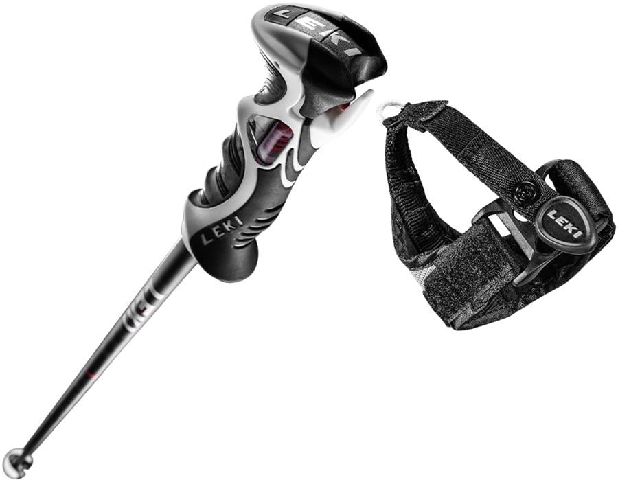 Leki Bold Lite S Slalom Grip Ski Poles, 120cm Black/Red/White