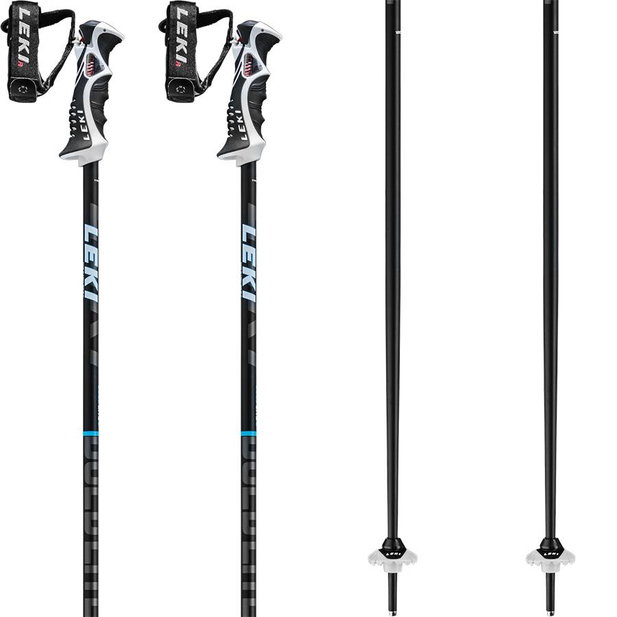 Leki Bold Lite S Slalom Grip Ski Poles, 115cm Black/Sapphire/White